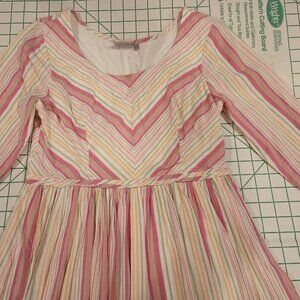 Eshakti fit and flare striped midi dress